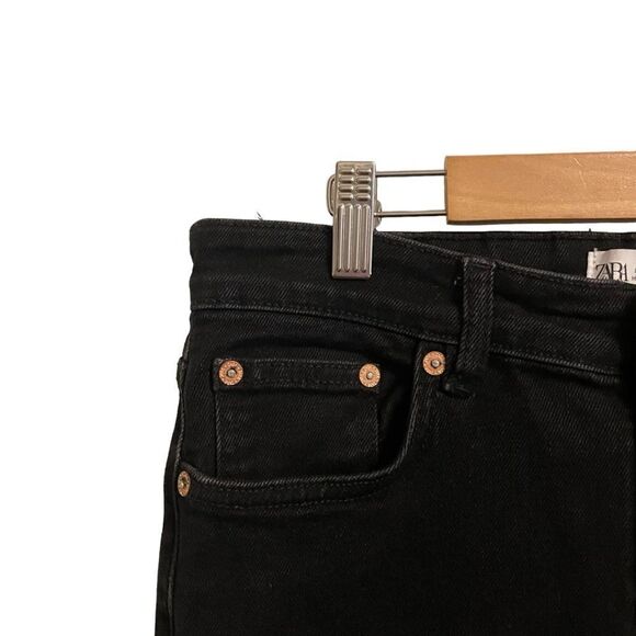 Zara Black Vintage Skinny High Rise Ankle Jeans Size 10 NWT - Picture 3 of 6